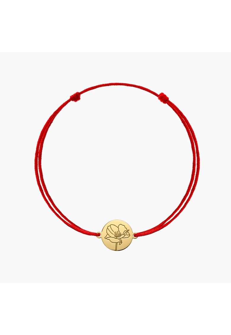 Bratara snur din aur Birth Flower - August Poppy