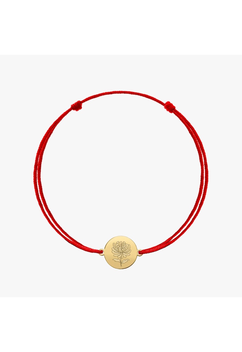 Bratara snur din argint Golden BirthFlower - November Chrysanthemum