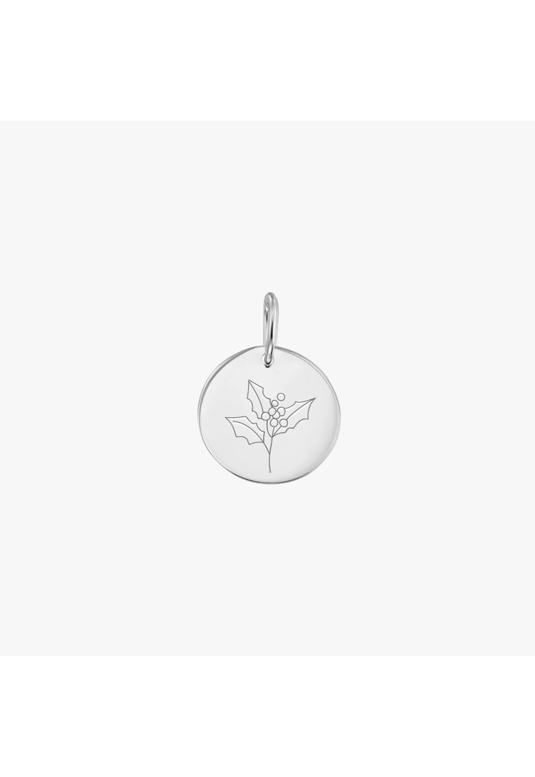 Pandantiv din aur alb Birth Flower - December Holly