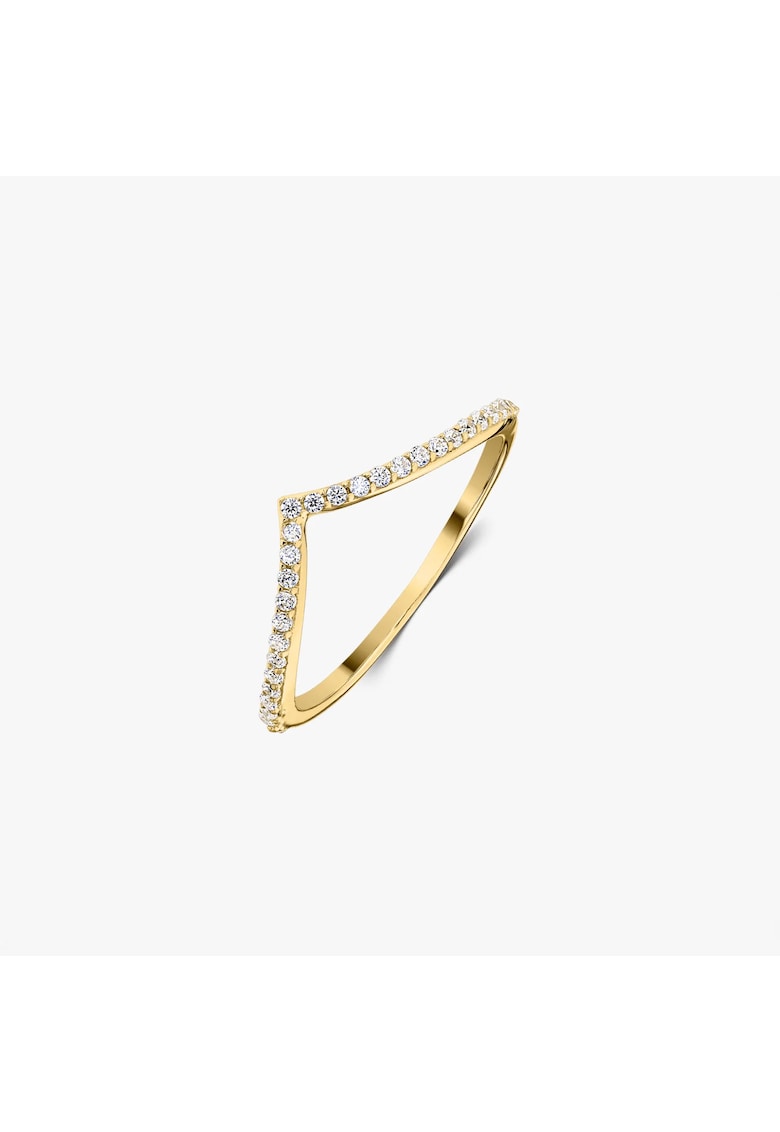 Inel din argint Golden Simple V - Zirconiu