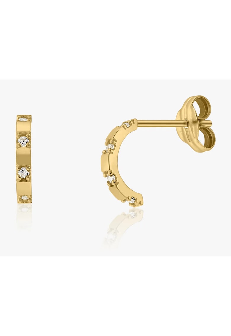 Cercei din aur Carreau - Zirconiu