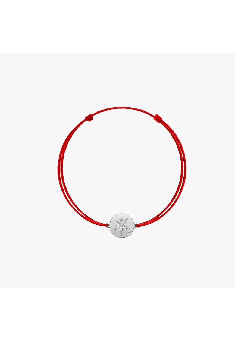 Bratara snur pentru copii din aur alb Birth Flower - February Iris