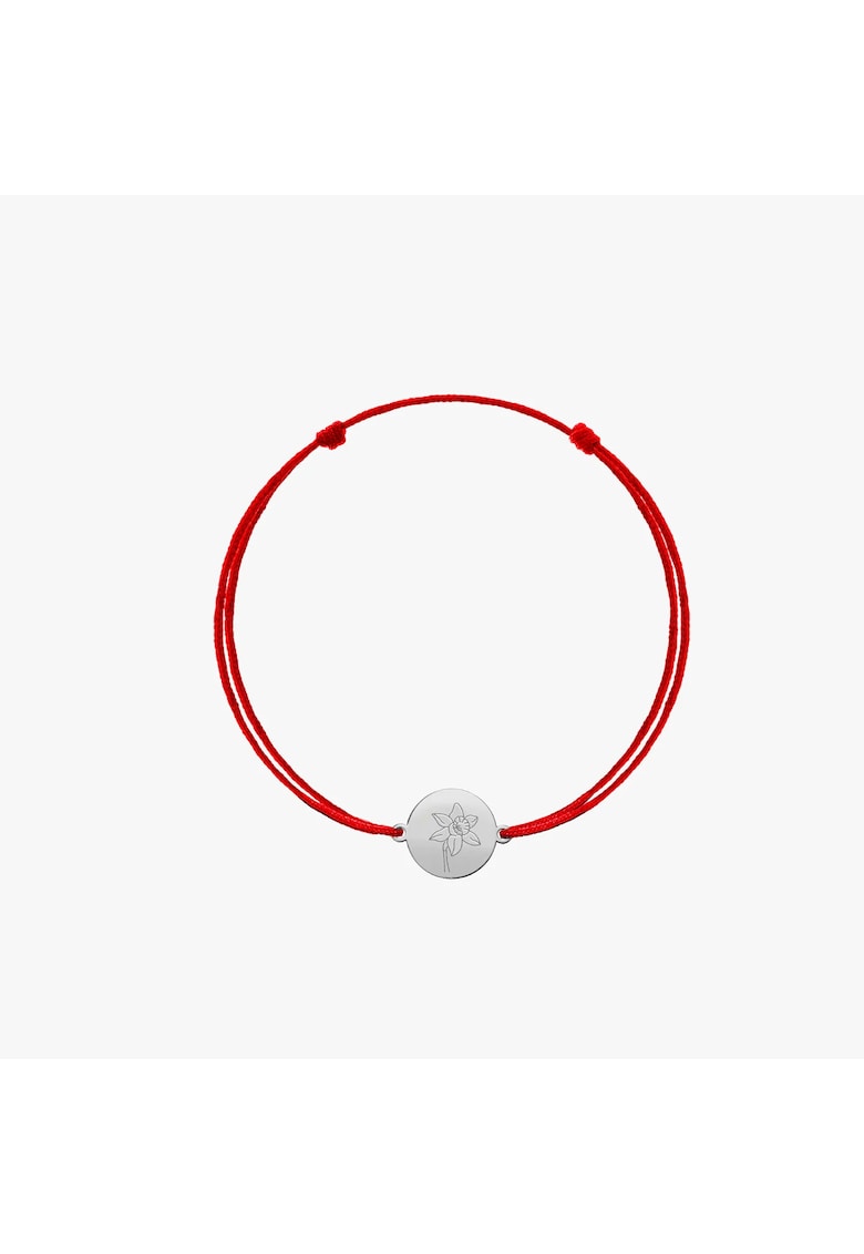 Bratara snur pentru copii din aur alb Birth Flower - March Daffodil