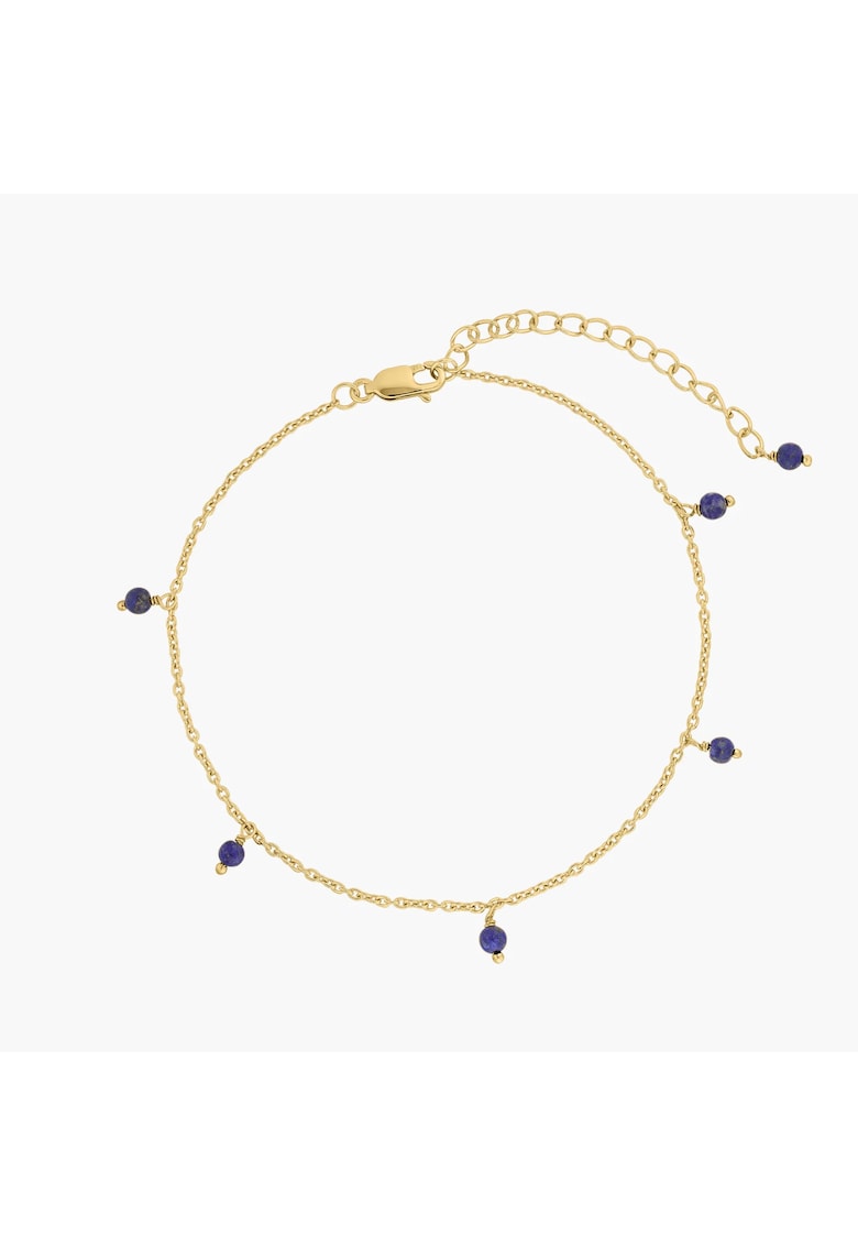 Bratara de picior din argint Golden Gem Droplet - Lapis Lazuli