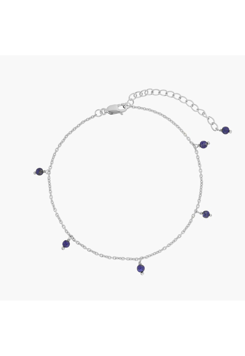 Bratara de picior din argint Gem Droplet - Lapis