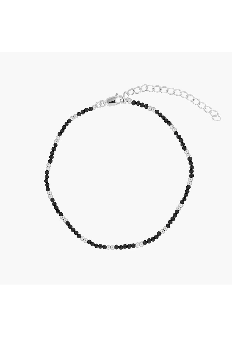 Bratara de picior din argint Summerscape - Black Spinel