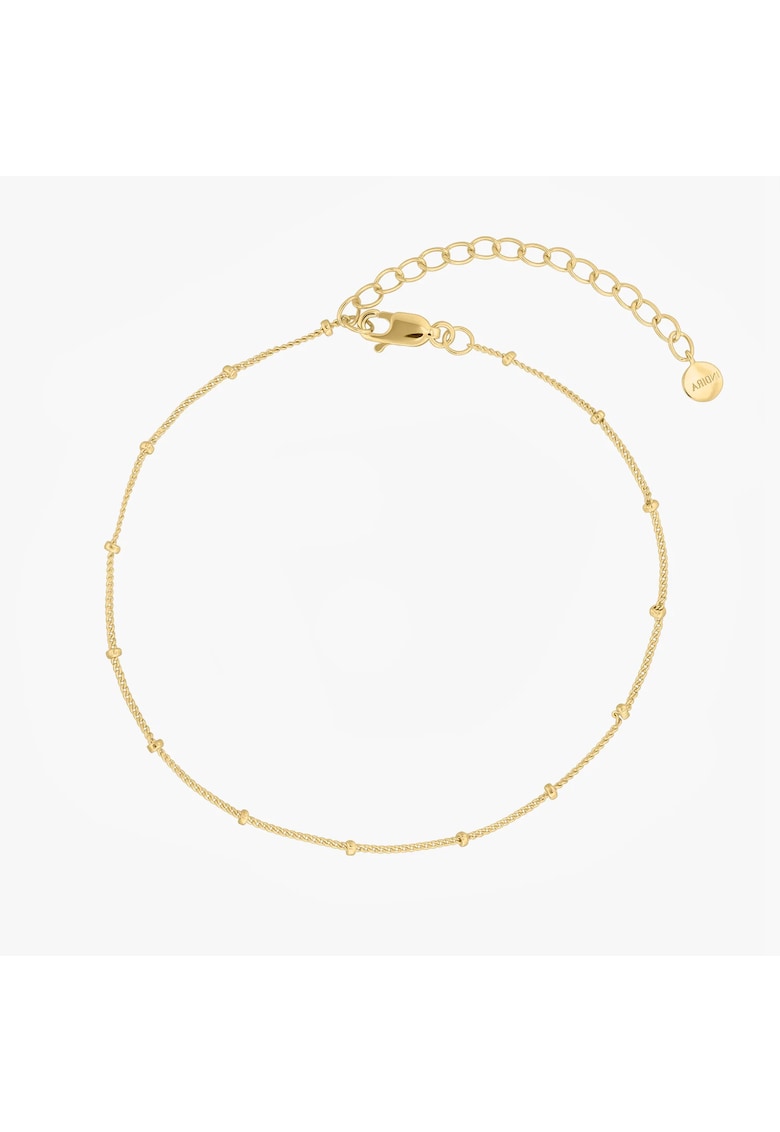Bratara de picior din argint Golden Beaded