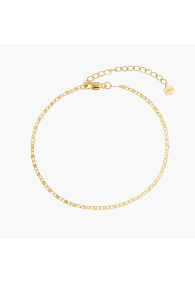 Bratara de picior din argint Golden Anchor