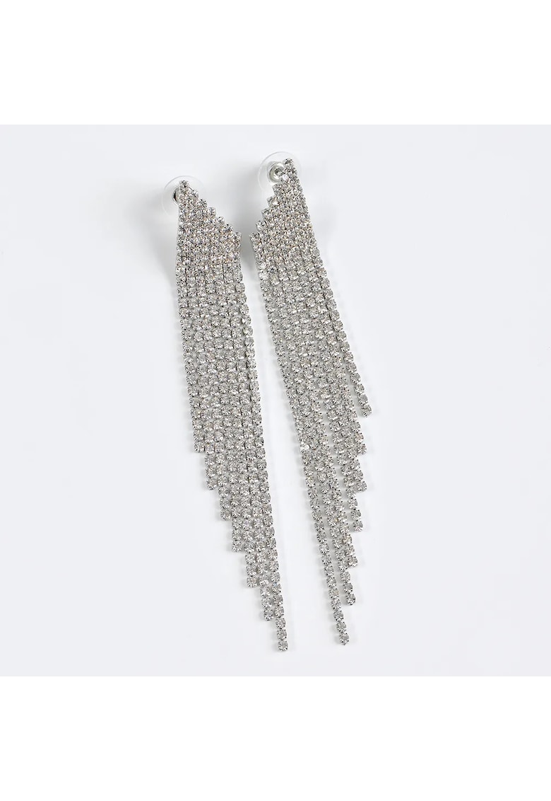 Cercei lungi argintii stralucitori - Paris