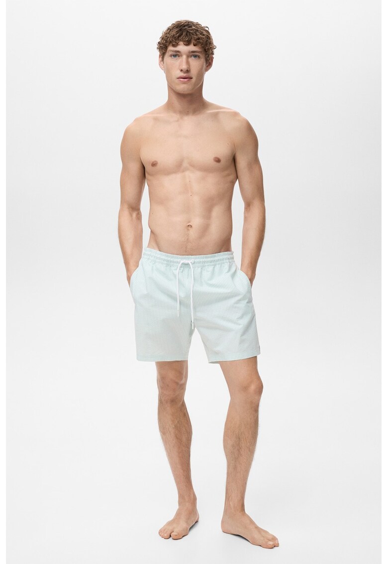 Pantaloni scurti de baie cu snur - Albastru glaciar