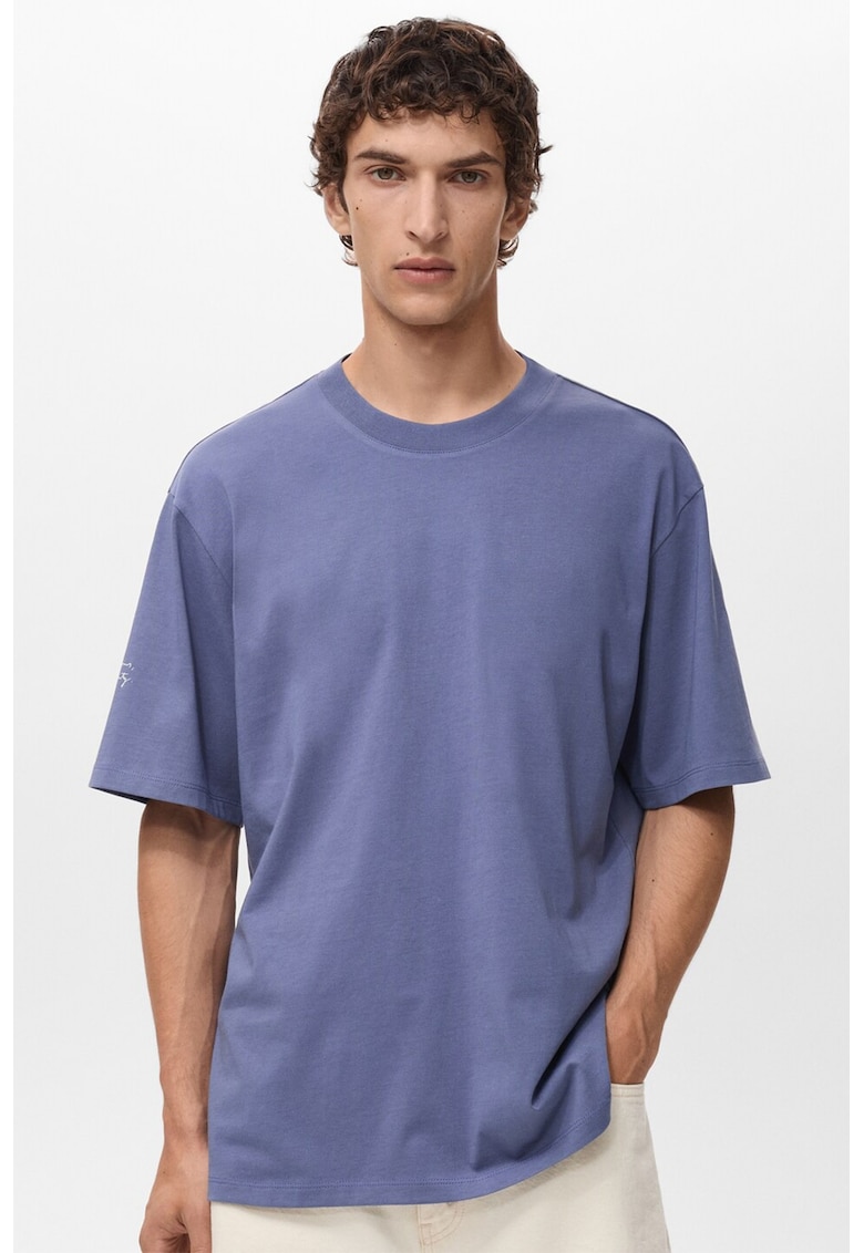 Tricou de bumbac cu imprimeu pe spate Tricou de bumbac cu imprimeu pe spate