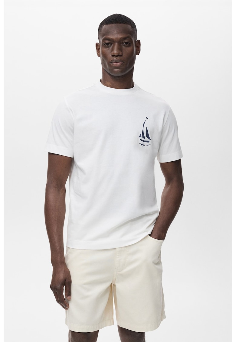 Tricou regular fit cu imprimeu pe piept