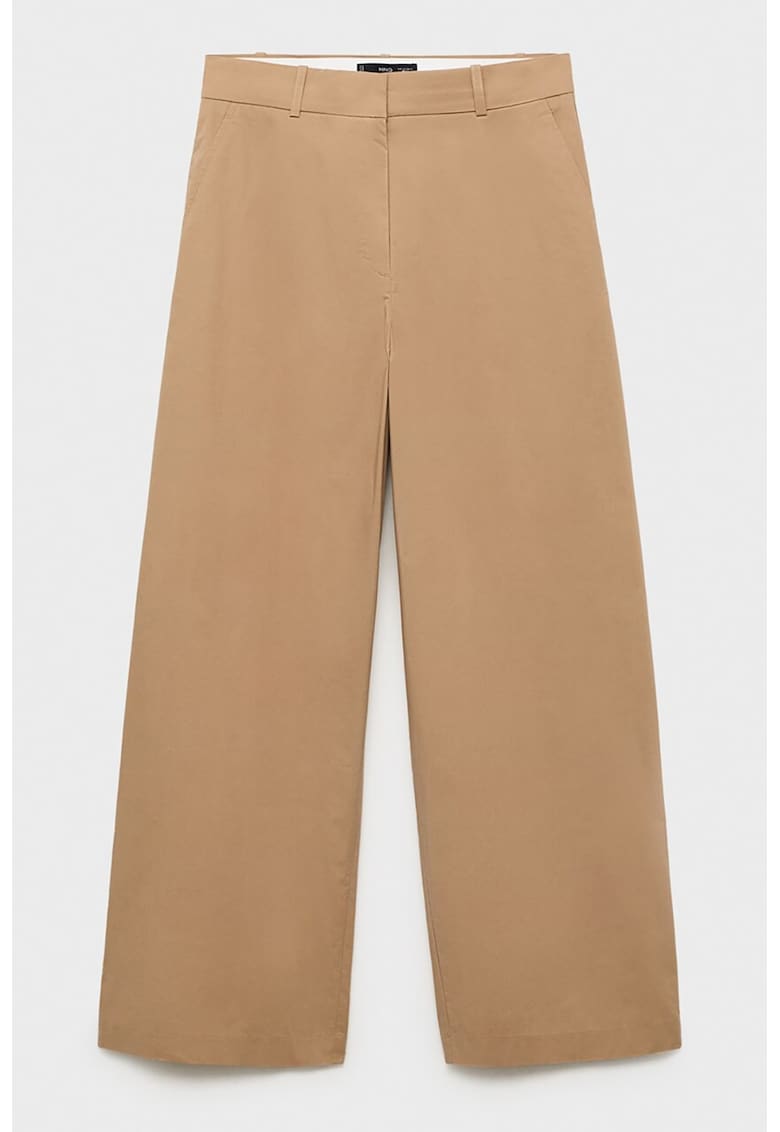 Pantaloni uni cu croiala ampla - Maro nisip