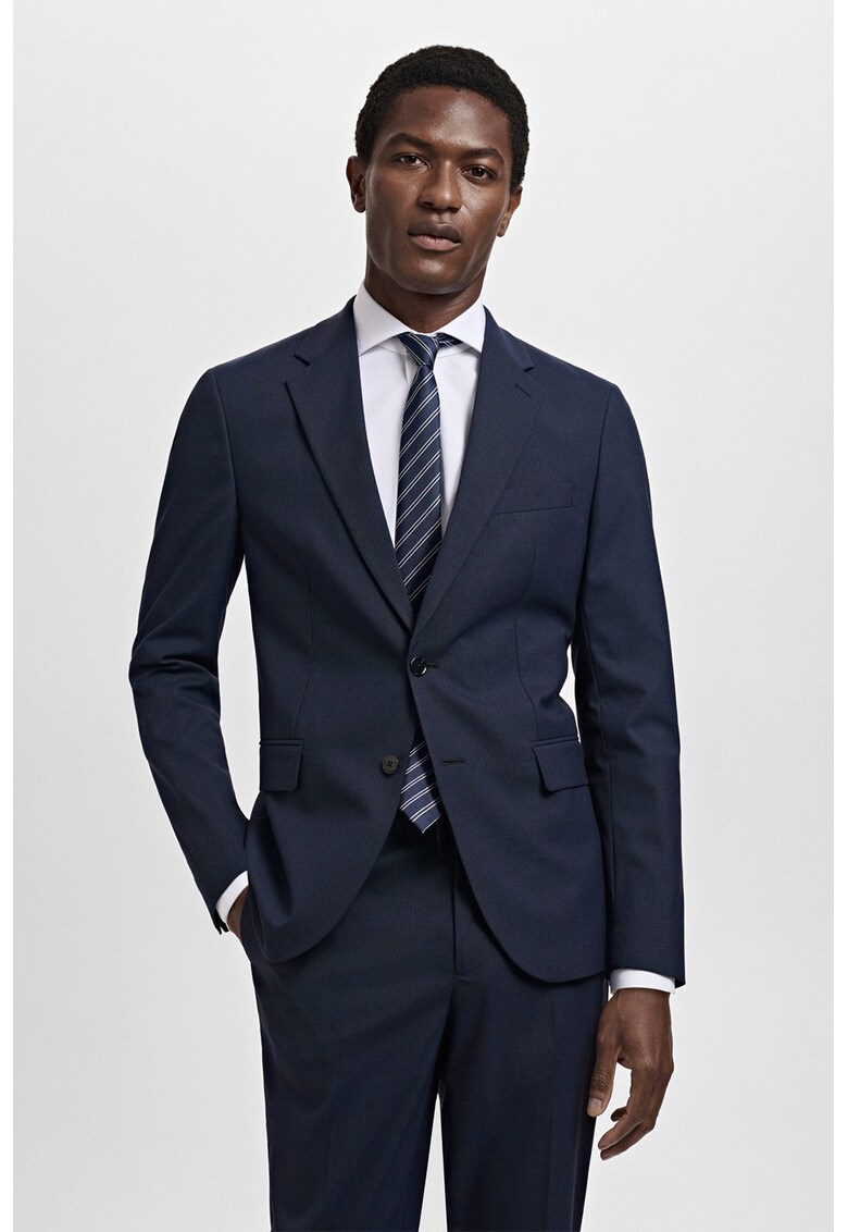 Sacou regular fit cu nasturi - Albastru ultramarin