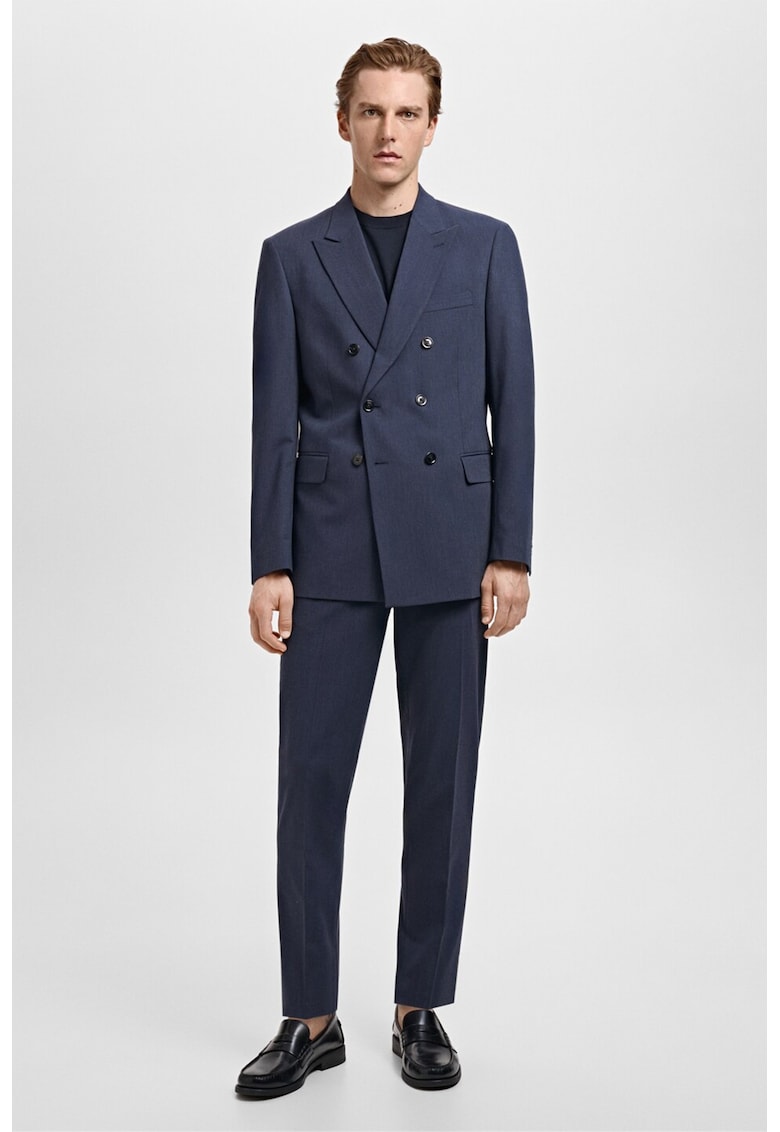 Sacou slim fit cu doua randuri de nasturi