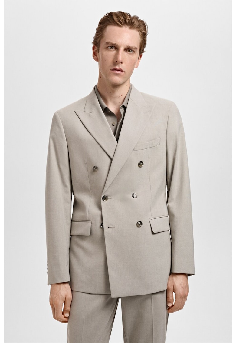 Sacou slim fit cu doua randuri de nasturi Monaco