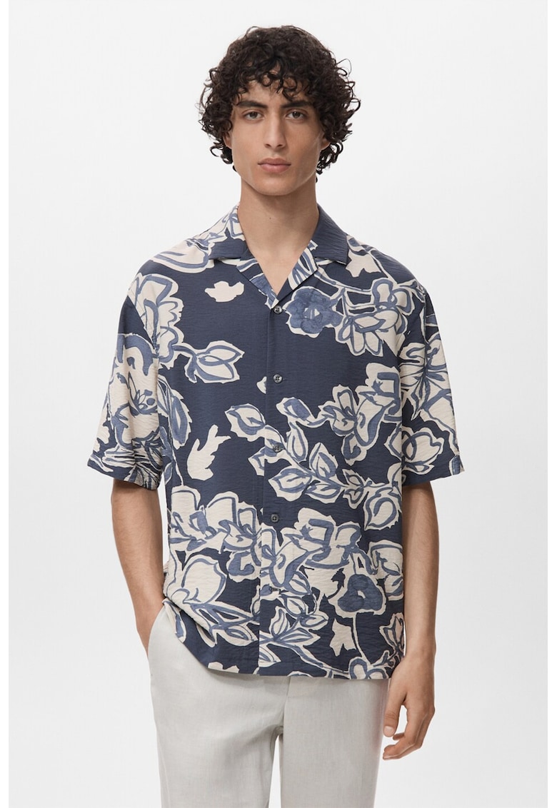 Camasa regular fit cu model floral si nasturi Camasa regular fit cu model floral si nasturi