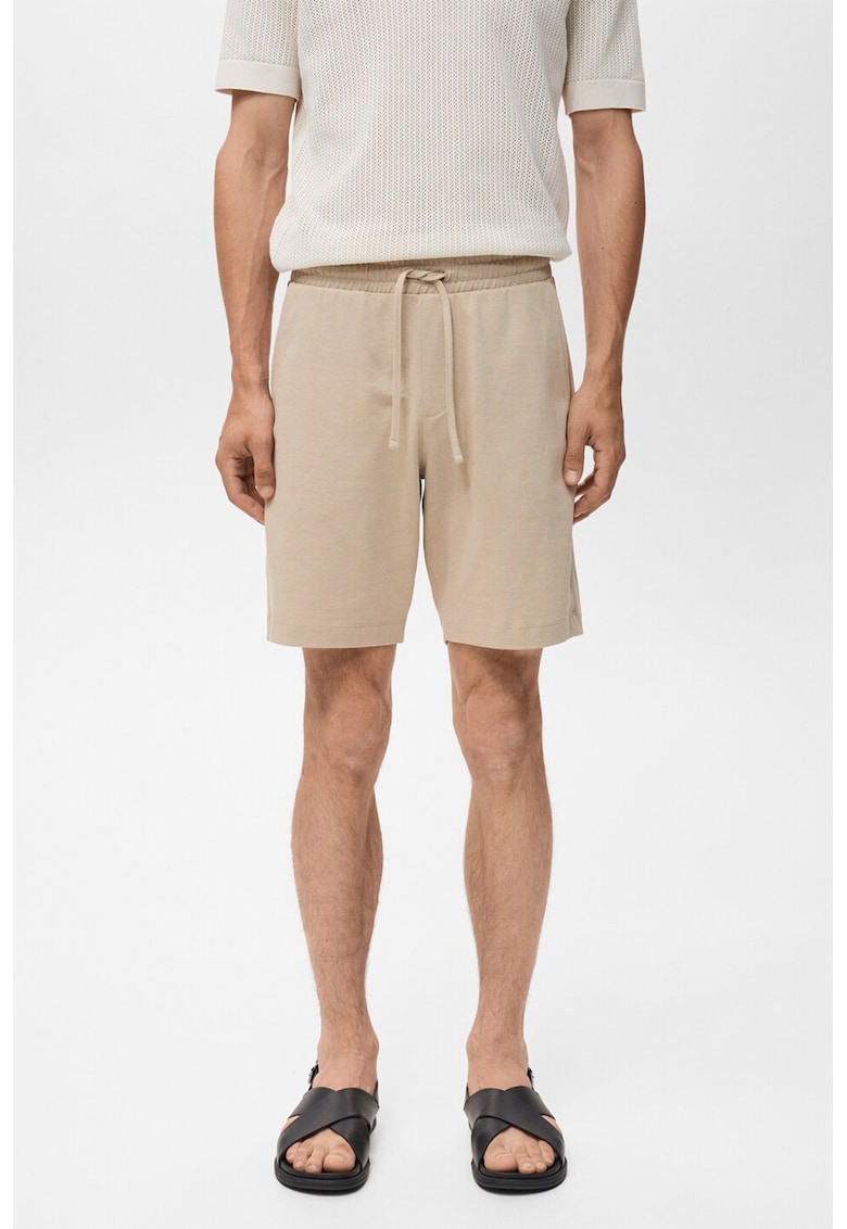 Pantaloni scurti de bumbac cu snururi