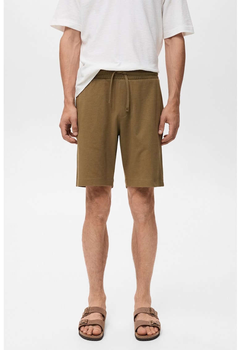 Pantaloni scurti de bumbac cu snururi