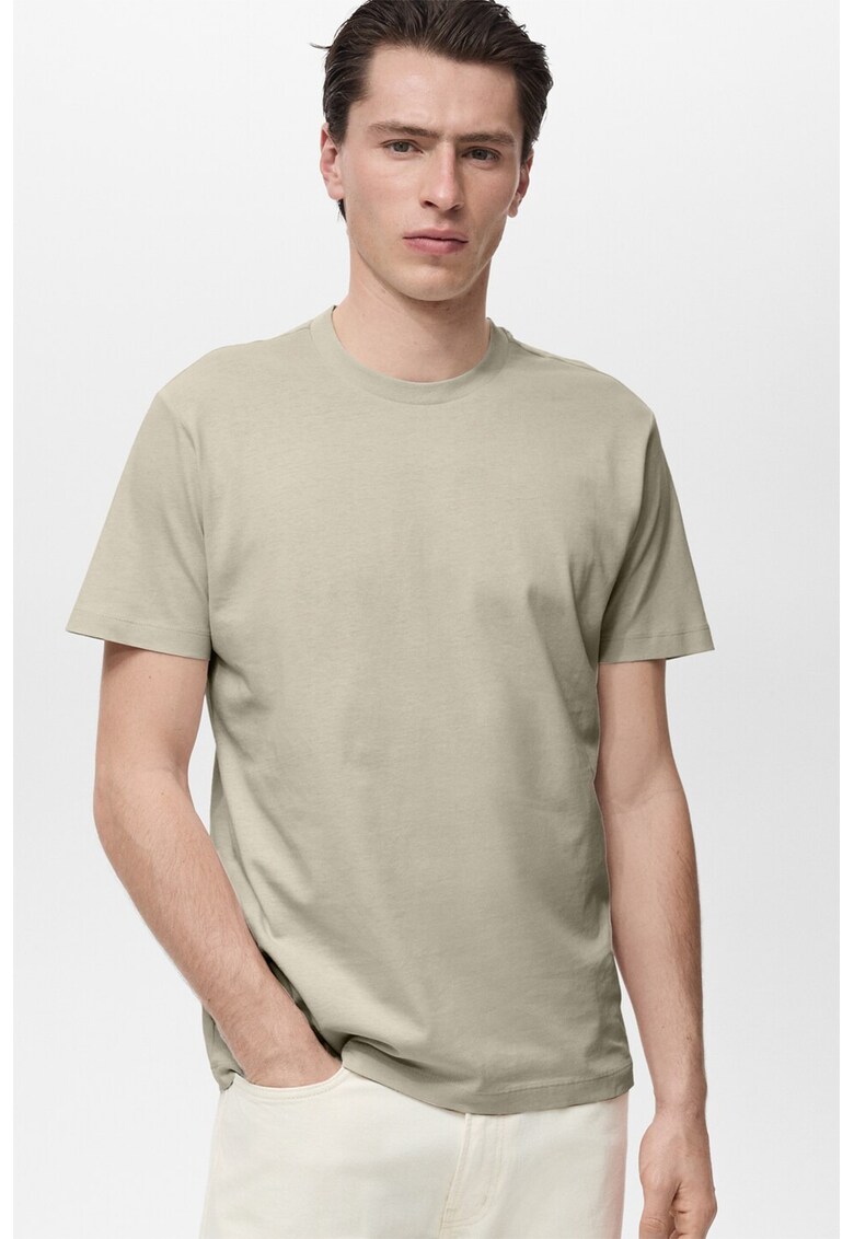 Tricou slim fit de bumbac - Grej