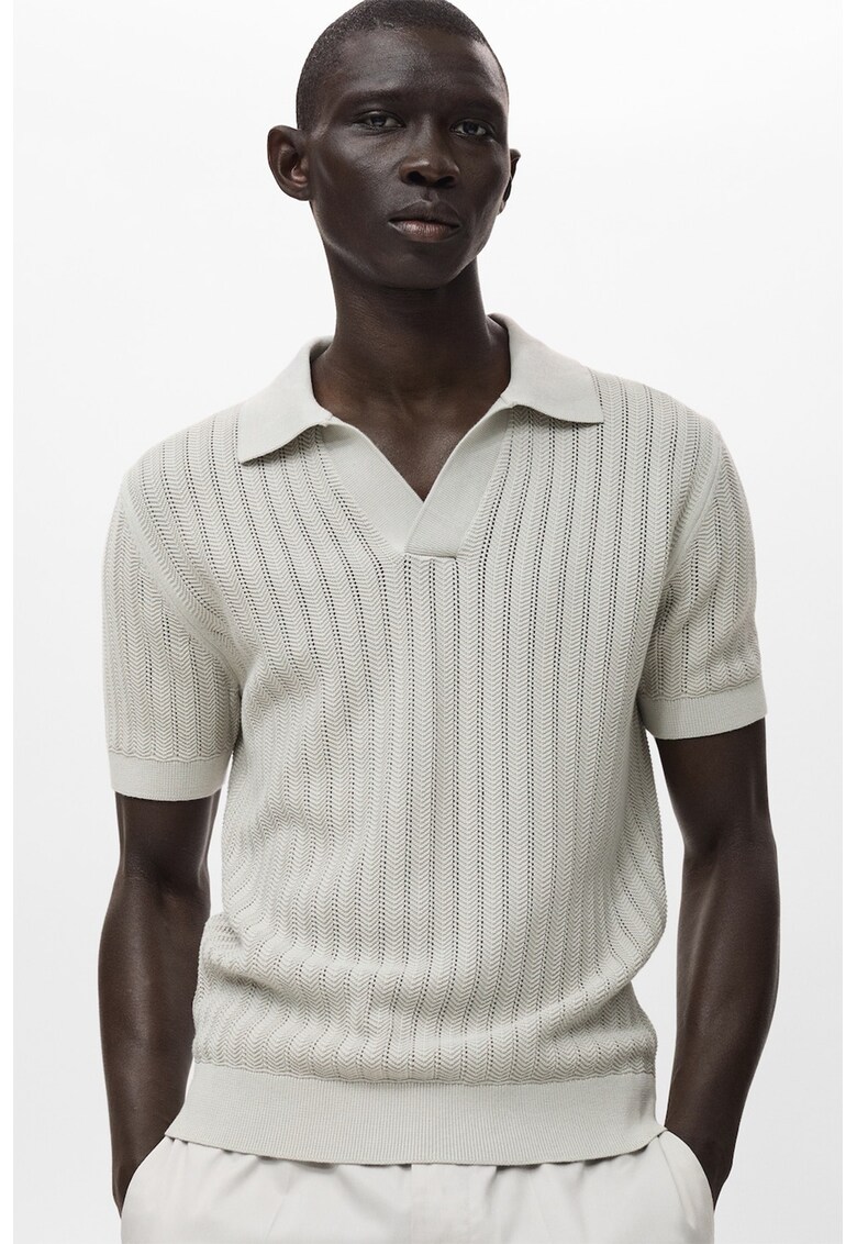 Tricou polo de bumbac - Gri deschis