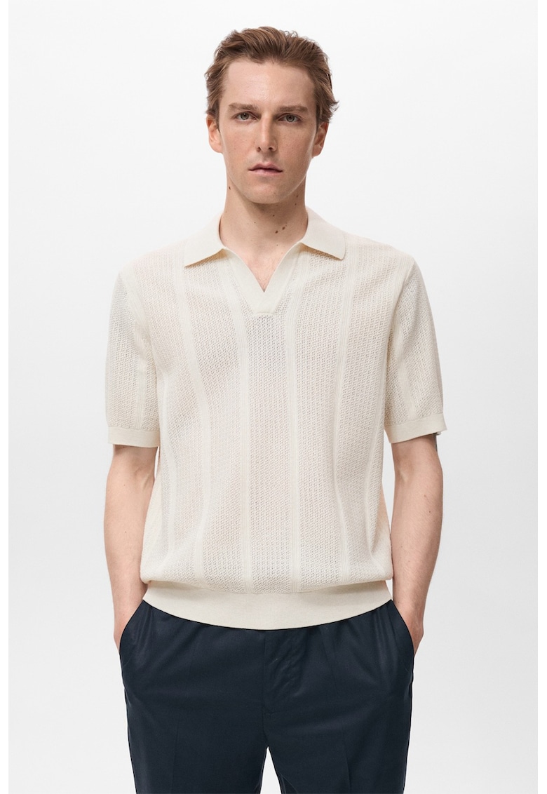 Tricou polo tricotat din amestec de bumbac