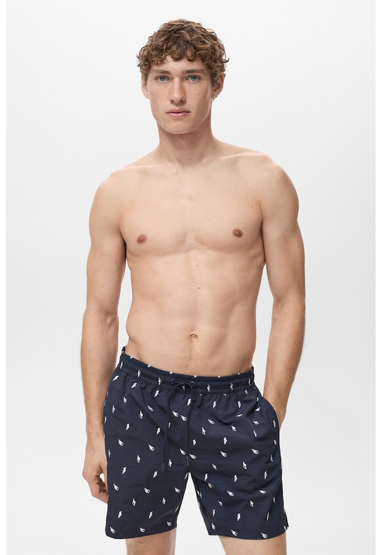 Costum de baie cu model si buzunare laterale