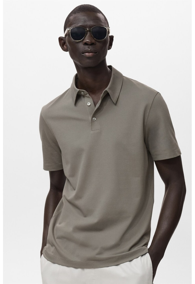 Tricou polo slim-fit din material pique