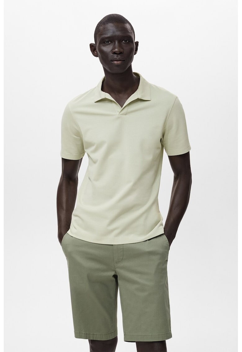 Tricou polo slim-fit din material pique