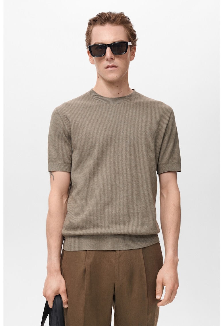 Tricou din amestec de in - Grej