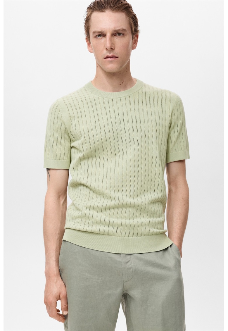 Tricou din tricot cu perforatii Tricou din tricot cu perforatii
