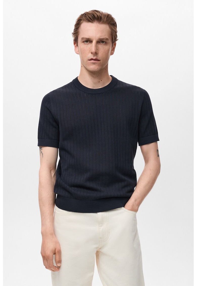 Tricou din tricot cu perforatii Tricou din tricot cu perforatii
