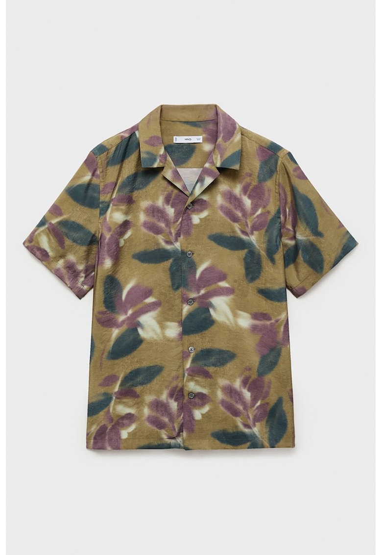 Camasa din amestec de modal cu model floral Camasa din amestec de modal cu model floral