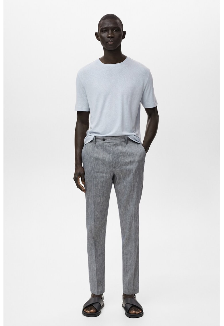 Pantaloni slim-fit din amestec de in Pantaloni slim-fit din amestec de in