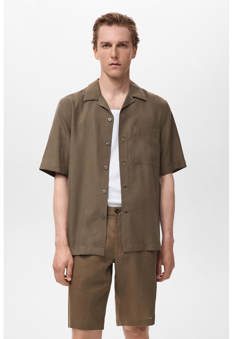 Camasa din lyocell cu maneci scurte