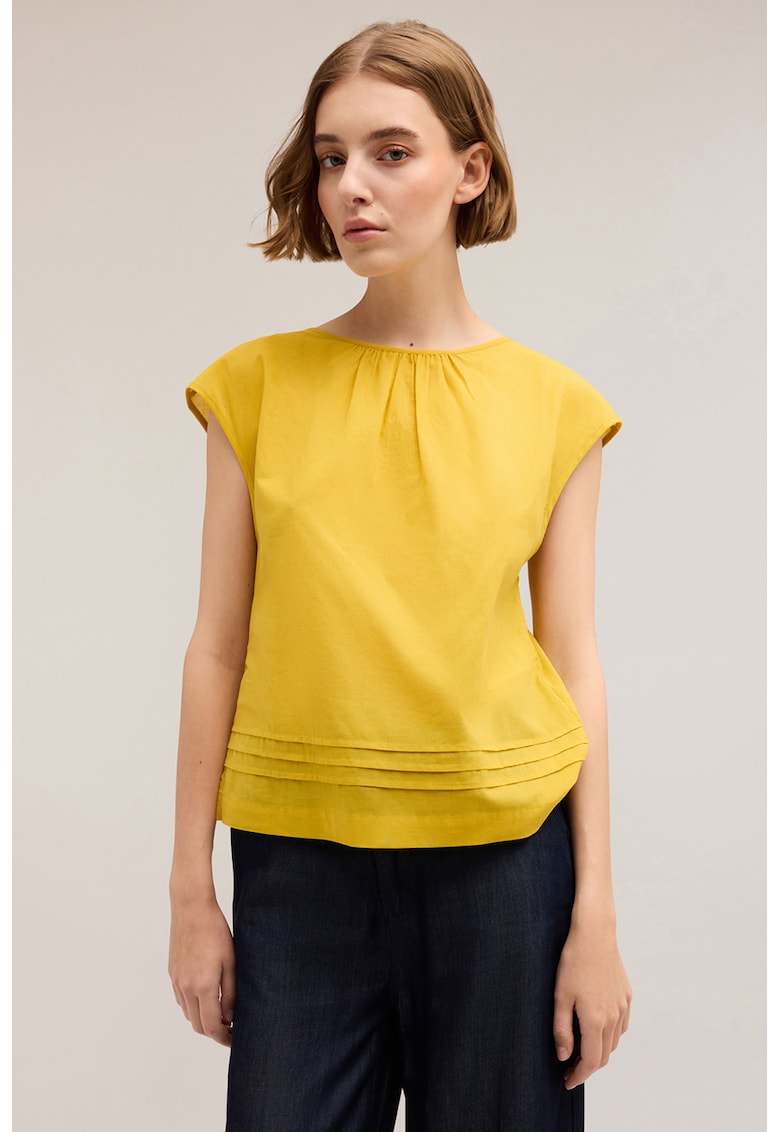 Bluza de bumbac cu decupaj pe spate