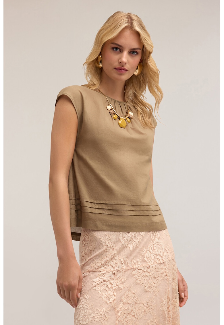 Bluza de bumbac cu decupaj pe spate