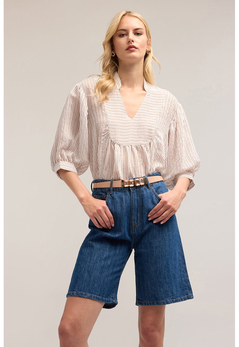 Bluza in dungi cu maneci bufante