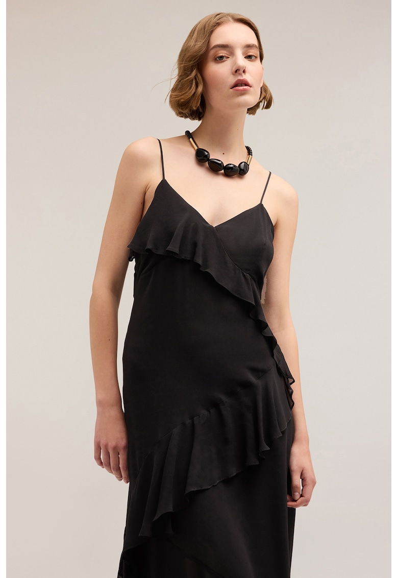 Rochie midi cu bretele inguste