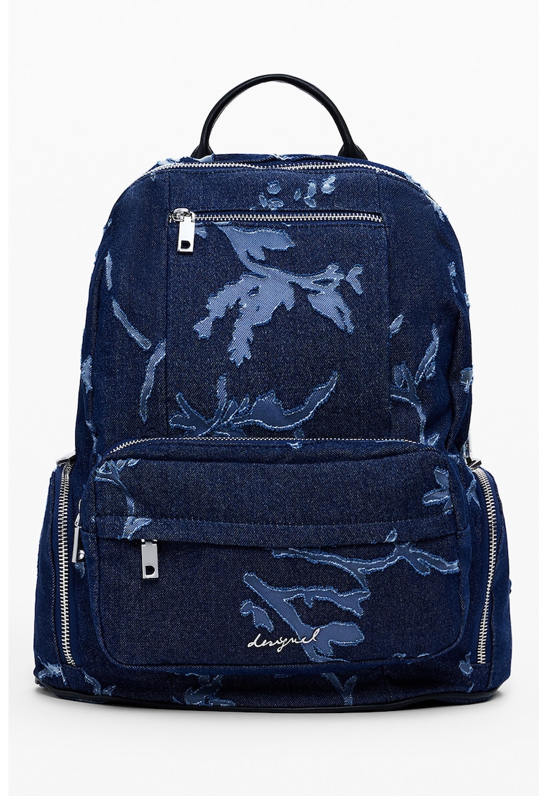 Rucsac din denim cu buzunare exterioare