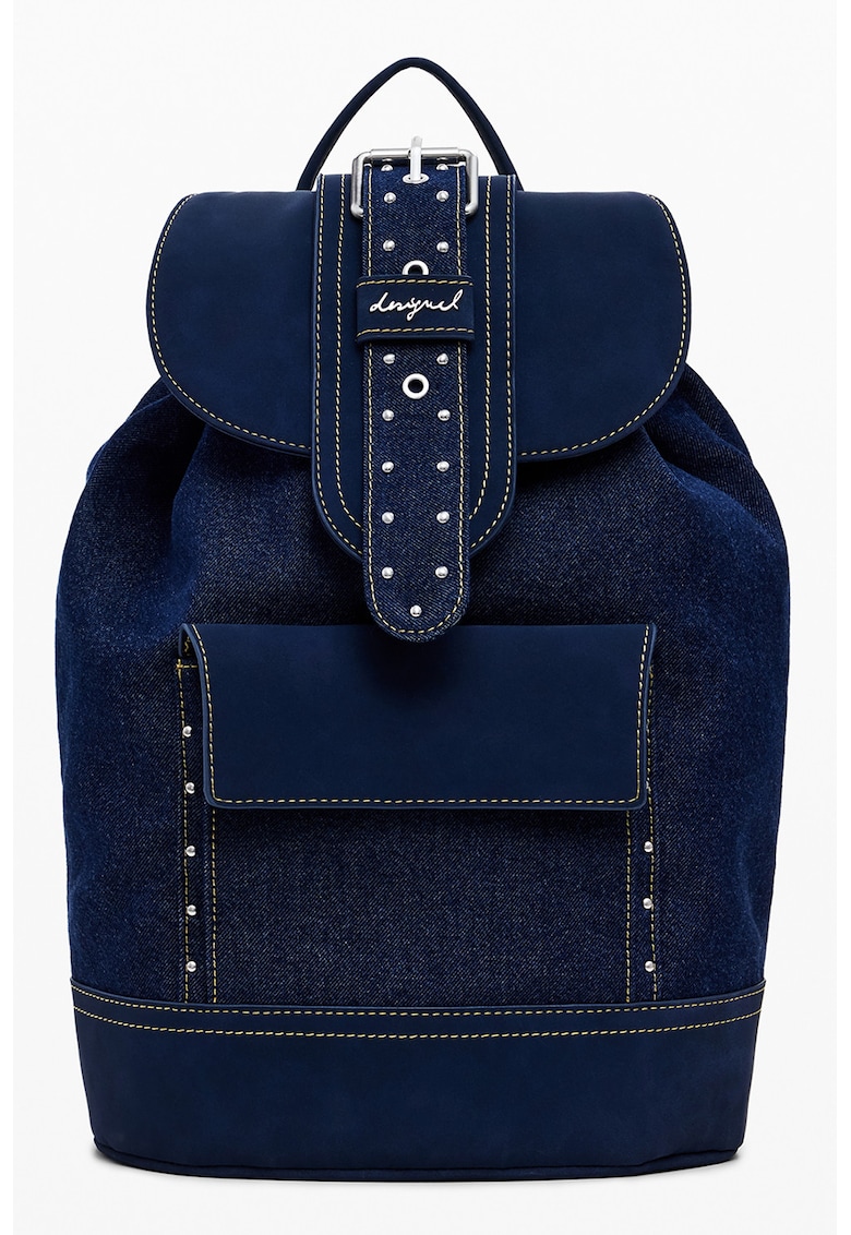 Rucsac de denim cu clapa