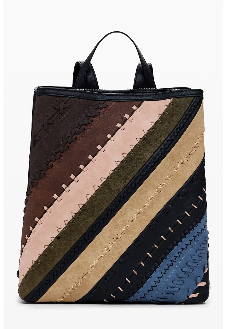 Rucsac din piele ecologica cu detalii contrastant