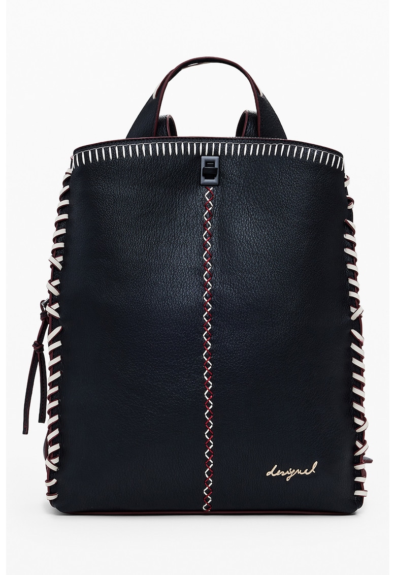 Rucsac cu cusaturi decorative - Negru