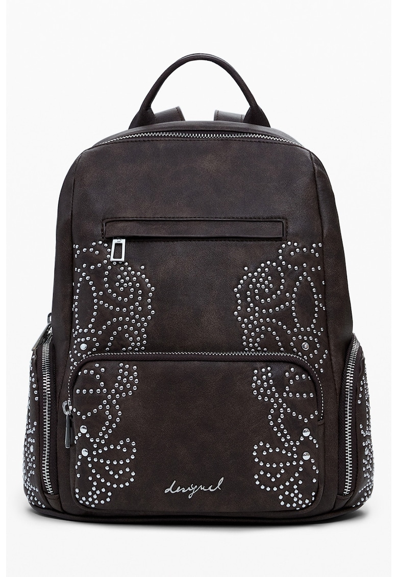 Rucsac din piele ecologica cu buzunare cu fermoar