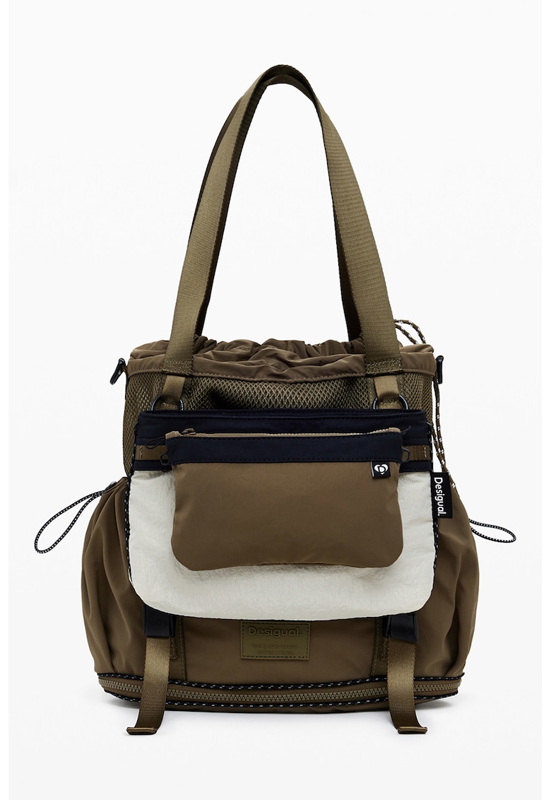 Rucsac convertibil cu model colorblock