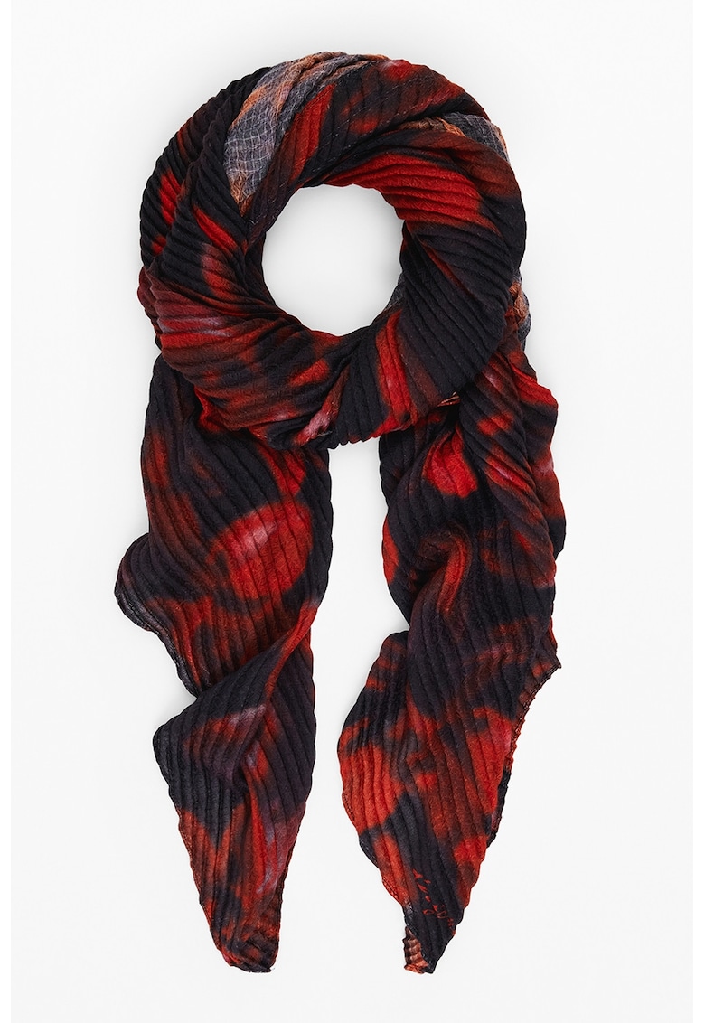 Esarfa plisata cu model floral