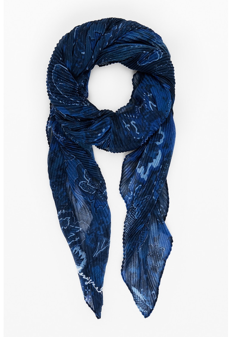 Esarfa plisata cu model Esarfa plisata cu model