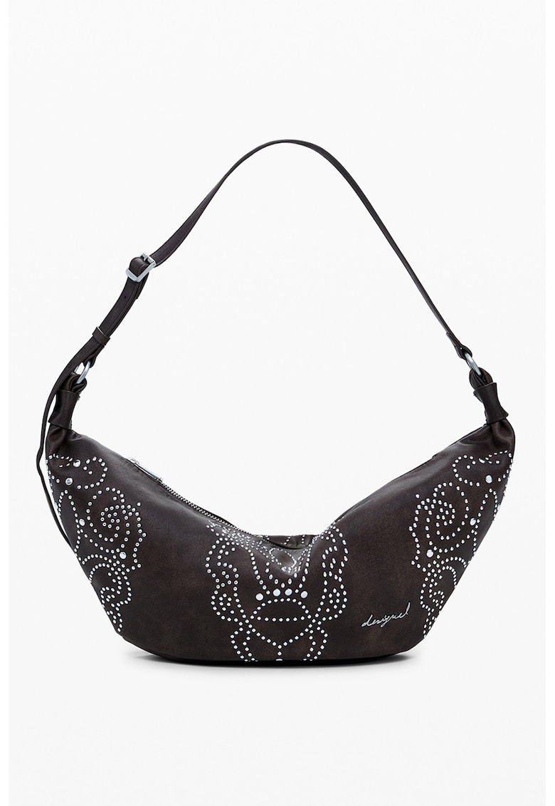 Geanta hobo cu aplicatii cu nituri