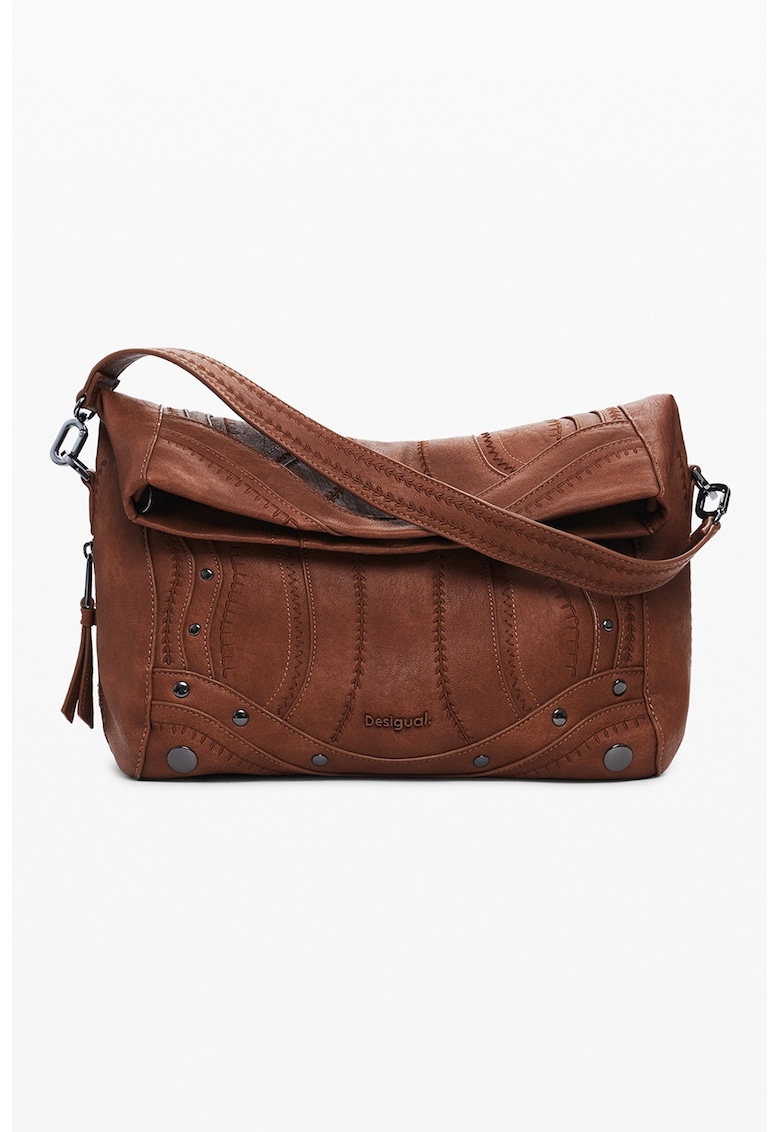 Geanta crossbody din piele ecologica cu aplicatii cu tinte