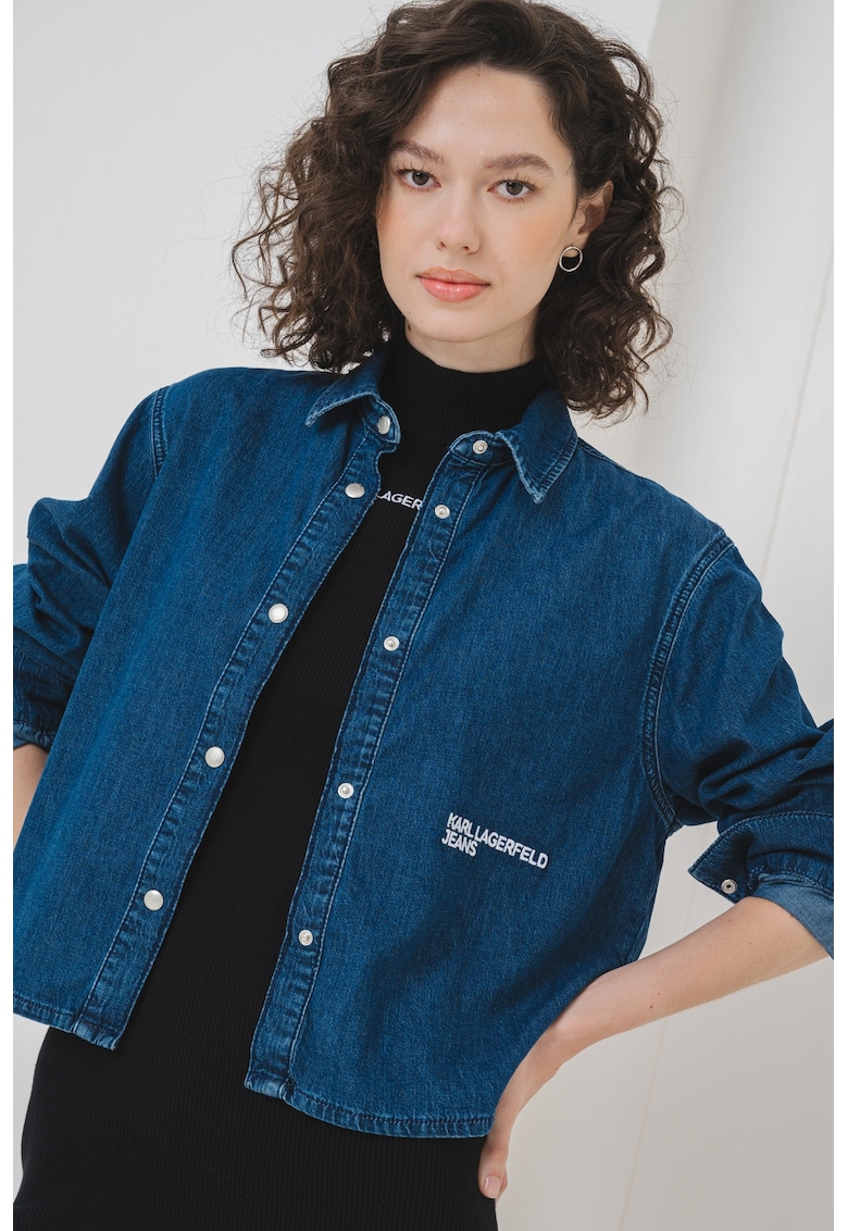 Camasa de denim cu capse Camasa de denim cu capse